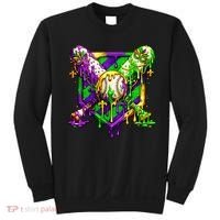 Mardi Gras Baseball Bat Ice Cream Drip Sweatshirt thumb 0