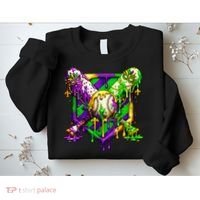 Mardi Gras Baseball Bat Ice Cream Drip Sweatshirt thumb 2