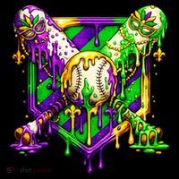 Mardi Gras Baseball Bat Ice Cream Drip Sweatshirt thumb 3