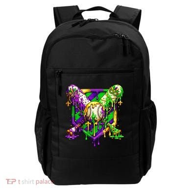 Mardi Gras Baseball Bat Ice Cream Drip Backpack
