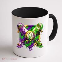Mardi Gras Baseball Bat Ice Cream Drip Coffee Mug thumb 1