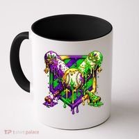 Mardi Gras Baseball Bat Ice Cream Drip Coffee Mug thumb 0