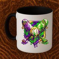 Mardi Gras Baseball Bat Ice Cream Drip Coffee Mug thumb 2