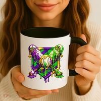 Mardi Gras Baseball Bat Ice Cream Drip Coffee Mug thumb 3