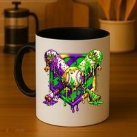 Mardi Gras Baseball Bat Ice Cream Drip Coffee Mug thumb 4