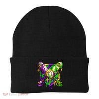 Mardi Gras Baseball Bat Ice Cream Drip Beanie thumb 0