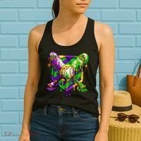 Mardi Gras Baseball Bat Ice Cream Drip Women's Tank Top thumb 2