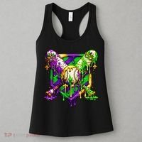 Mardi Gras Baseball Bat Ice Cream Drip Women's Tank Top thumb 3