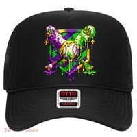 Mardi Gras Baseball Bat Ice Cream Drip Hat thumb 0