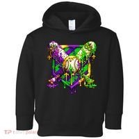 Mardi Gras Baseball Bat Ice Cream Drip Toddler Hoodie thumb 0