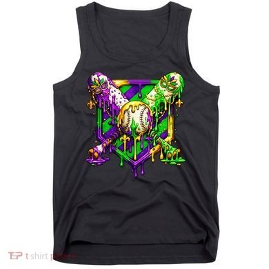 Mardi Gras Baseball Bat Ice Cream Drip Tank Top