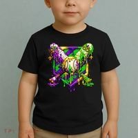 Mardi Gras Baseball Bat Ice Cream Drip Toddler T-Shirt thumb 2