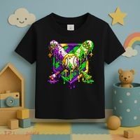 Mardi Gras Baseball Bat Ice Cream Drip Toddler T-Shirt thumb 3