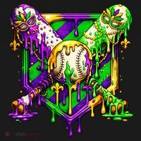 Mardi Gras Baseball Bat Ice Cream Drip Visor thumb 3