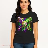 Mardi Gras Baseball Bat Ice Cream Drip Women's T-Shirt thumb 4