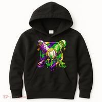 Mardi Gras Baseball Bat Ice Cream Drip Kids Hoodie thumb 0