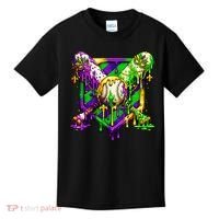 Mardi Gras Baseball Bat Ice Cream Drip Kids T-Shirt thumb 0