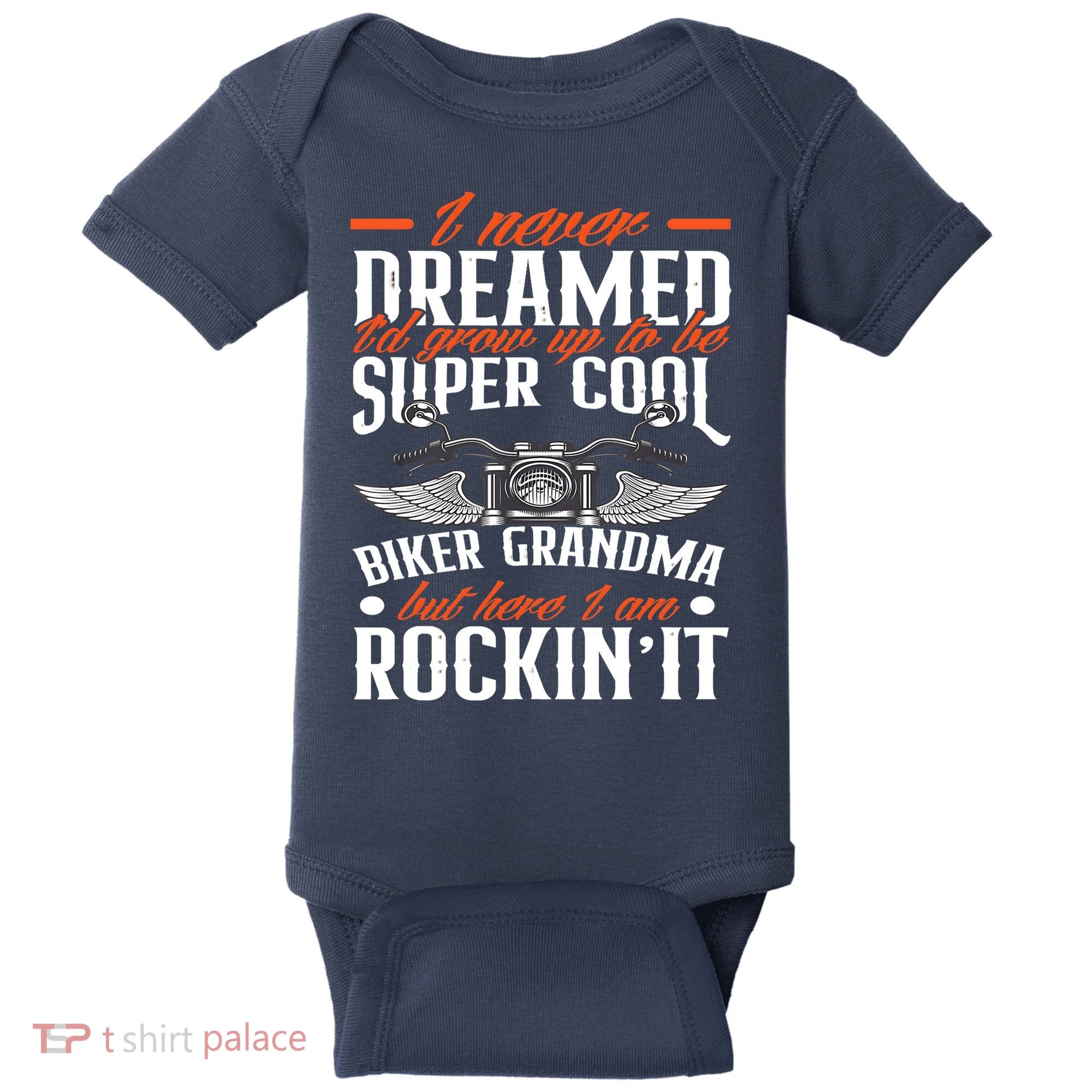 Motorcycle Grandma Biker Grandmother Funny Motorcycle Baby Bodysuit