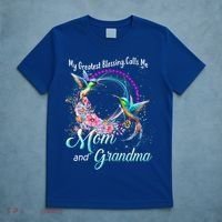 My Greatest Blessing Calls Me Mom And Grandma Hummingbirds Gift T-Shirt thumb 5
