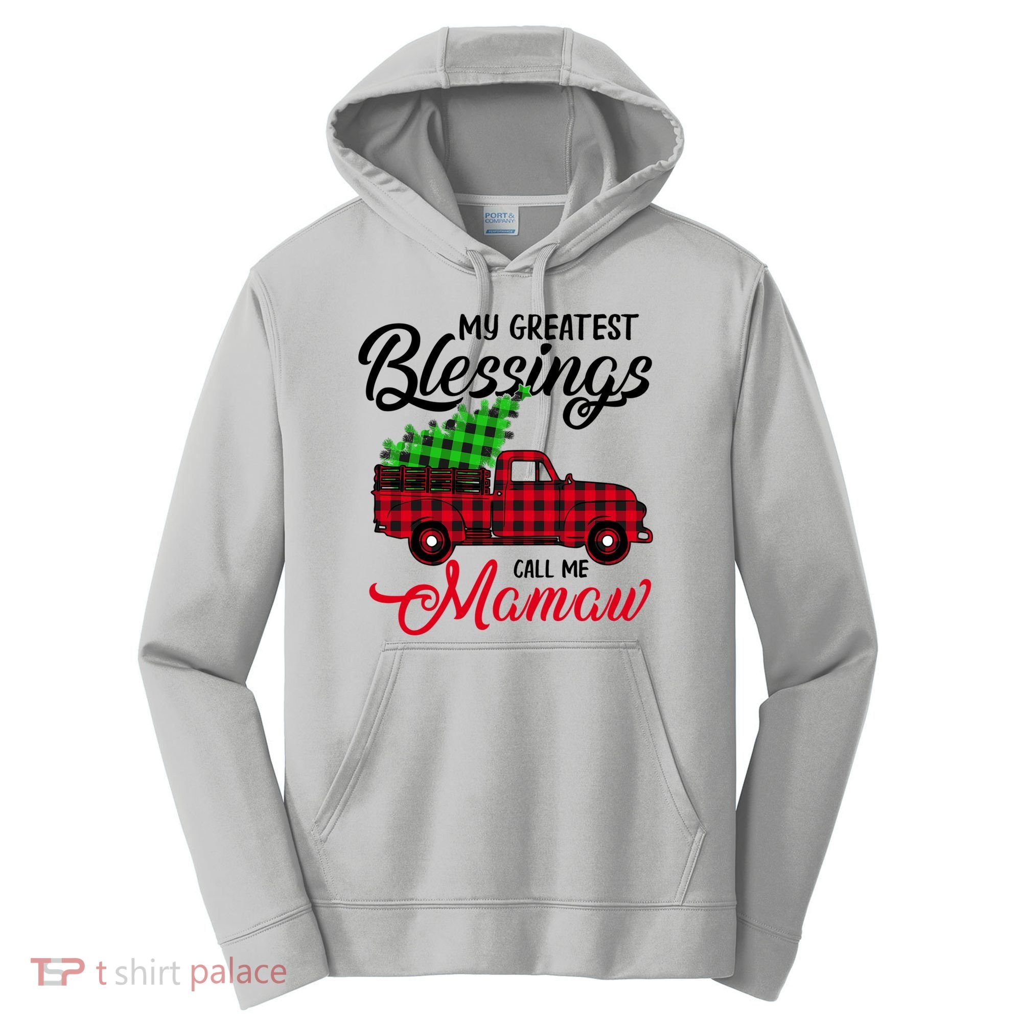 My Greatest Blessings Call Me Mamaw Xmas Funny Gift Christmas Cool Gift Performance Fleece Hoodie