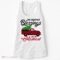 My Greatest Blessings Call Me Mamaw Xmas Funny Gift Christmas Cool Gift Women's Tank Top thumb 0