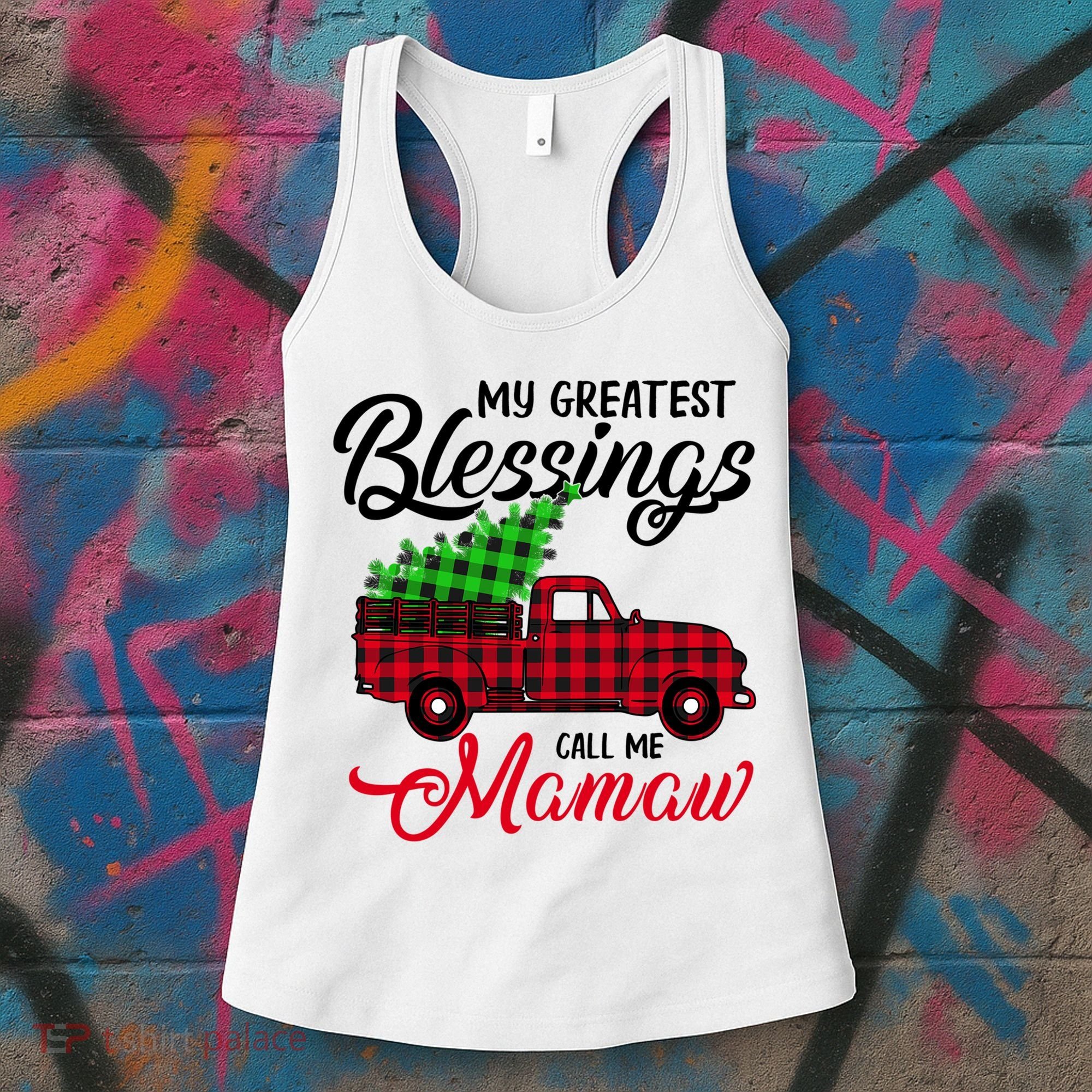 My Greatest Blessings Call Me Mamaw Xmas Funny Gift Christmas Cool Gift Women's Tank Top