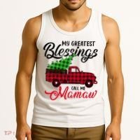 My Greatest Blessings Call Me Mamaw Xmas Funny Gift Christmas Cool Gift Tank Top thumb 3