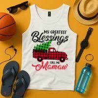 My Greatest Blessings Call Me Mamaw Xmas Funny Gift Christmas Cool Gift Tank Top thumb 4