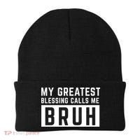 My Greatest Blessing Calls Me Bruh Funny Tee Beanie thumb 0