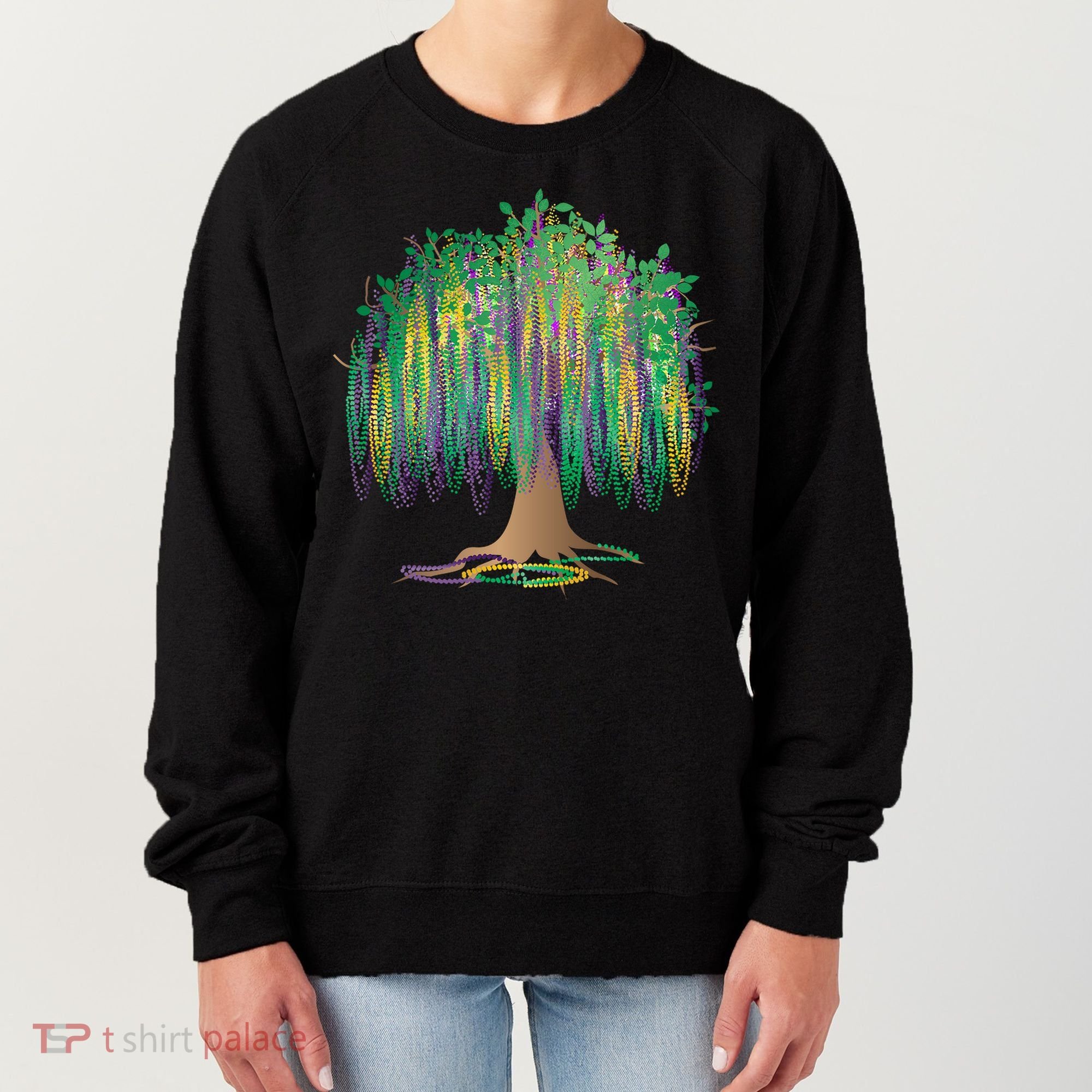 Mardi Gras Beaded Tree Women's Sweatshirt