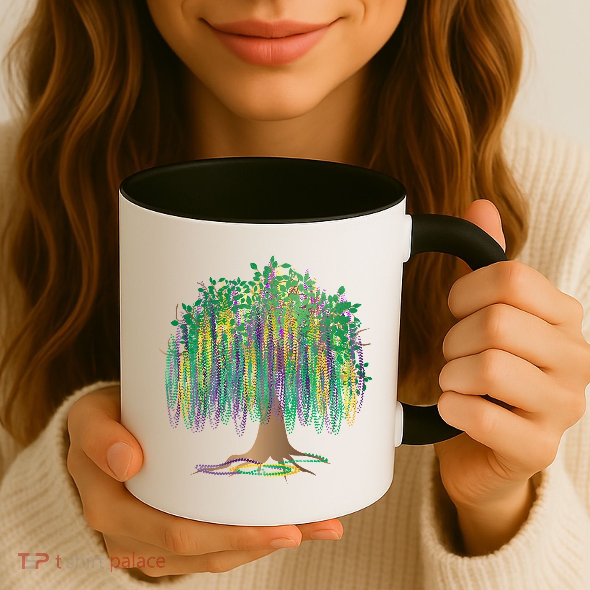 Mardi Gras Beaded Tree Coffee Mug