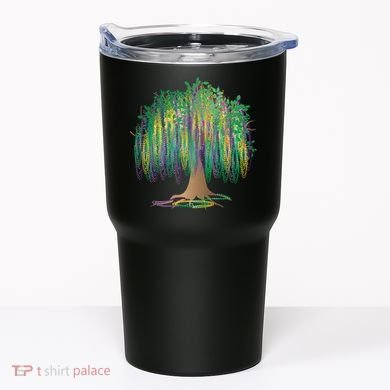 Mardi Gras Beaded Tree Tumbler