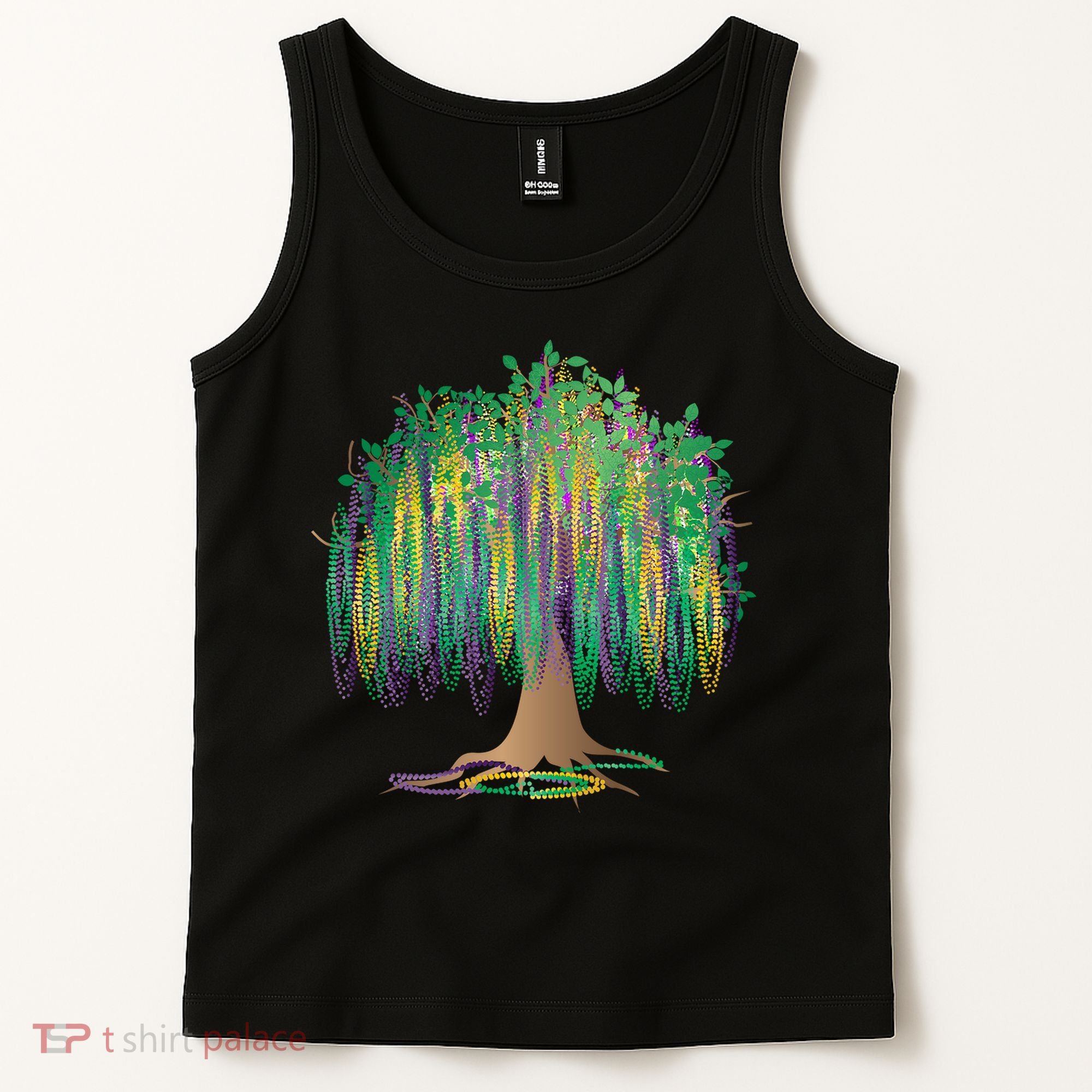 Mardi Gras Beaded Tree Tank Top