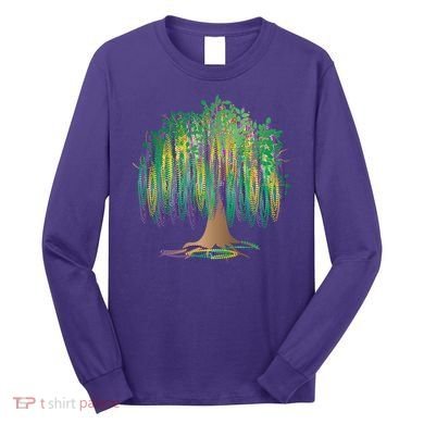 Mardi Gras Beaded Tree Long Sleeve Shirt