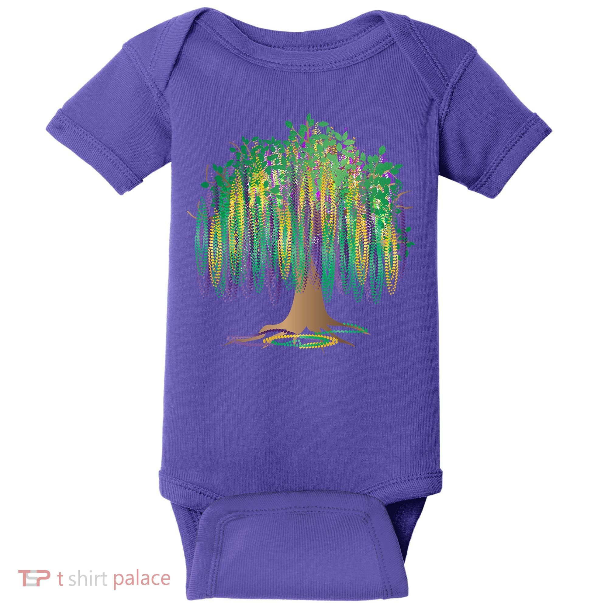 Mardi Gras Beaded Tree Baby Bodysuit