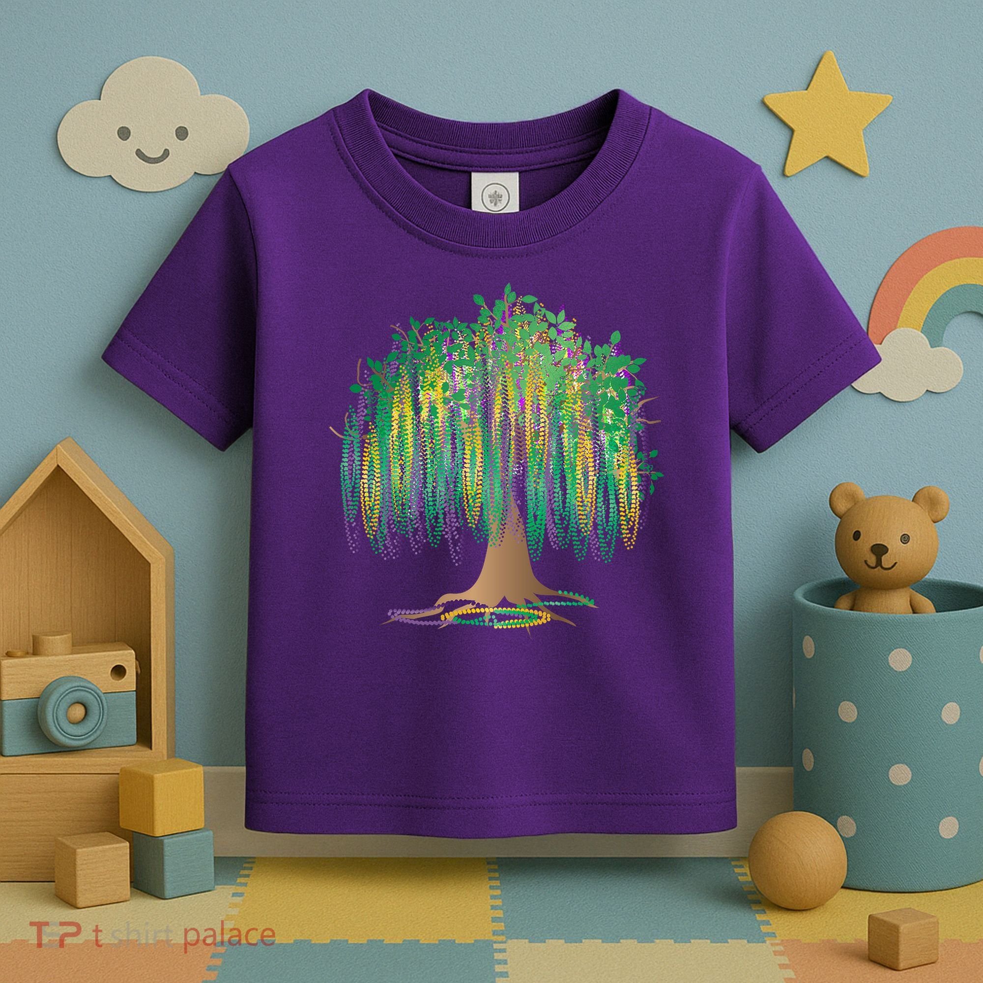Mardi Gras Beaded Tree Toddler T-Shirt