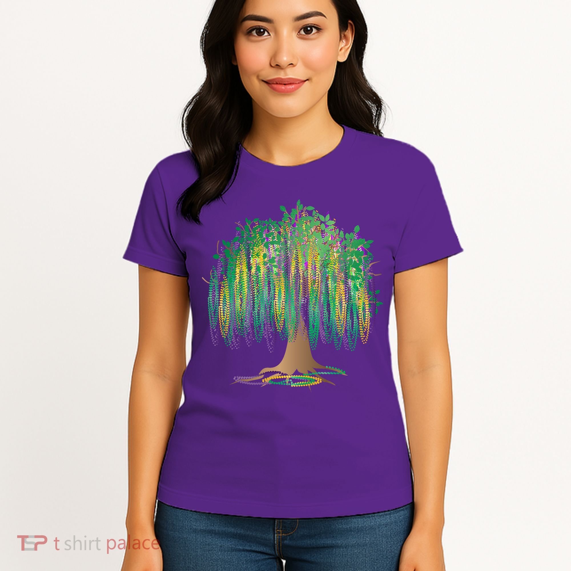 Mardi Gras Beaded Tree Women's T-Shirt