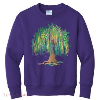 Mardi Gras Beaded Tree Kids Sweatshirt