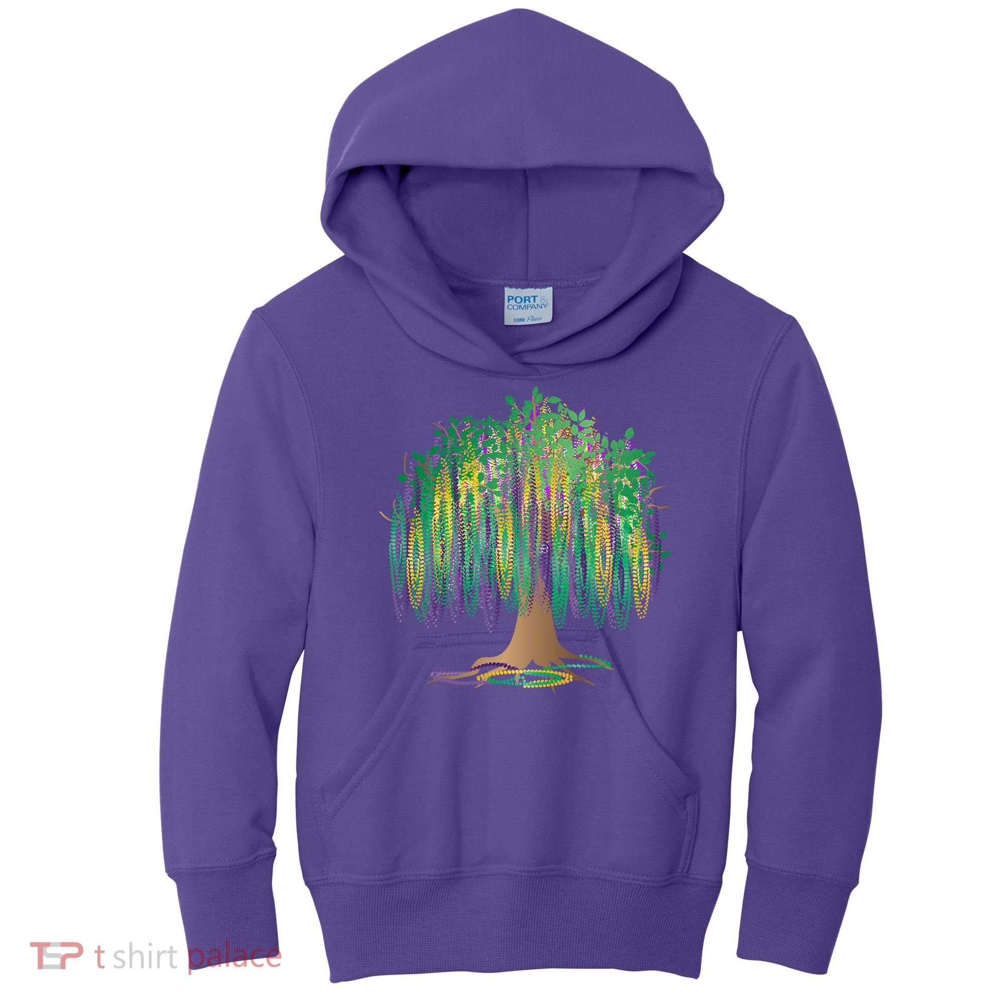 Mardi Gras Beaded Tree Kids Hoodie