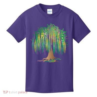 Mardi Gras Beaded Tree Kids T-Shirt