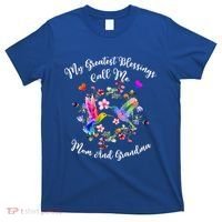 My Greatest Blessing Call Me Mom And Grandma Hummingbird Gift T-Shirt thumb 0