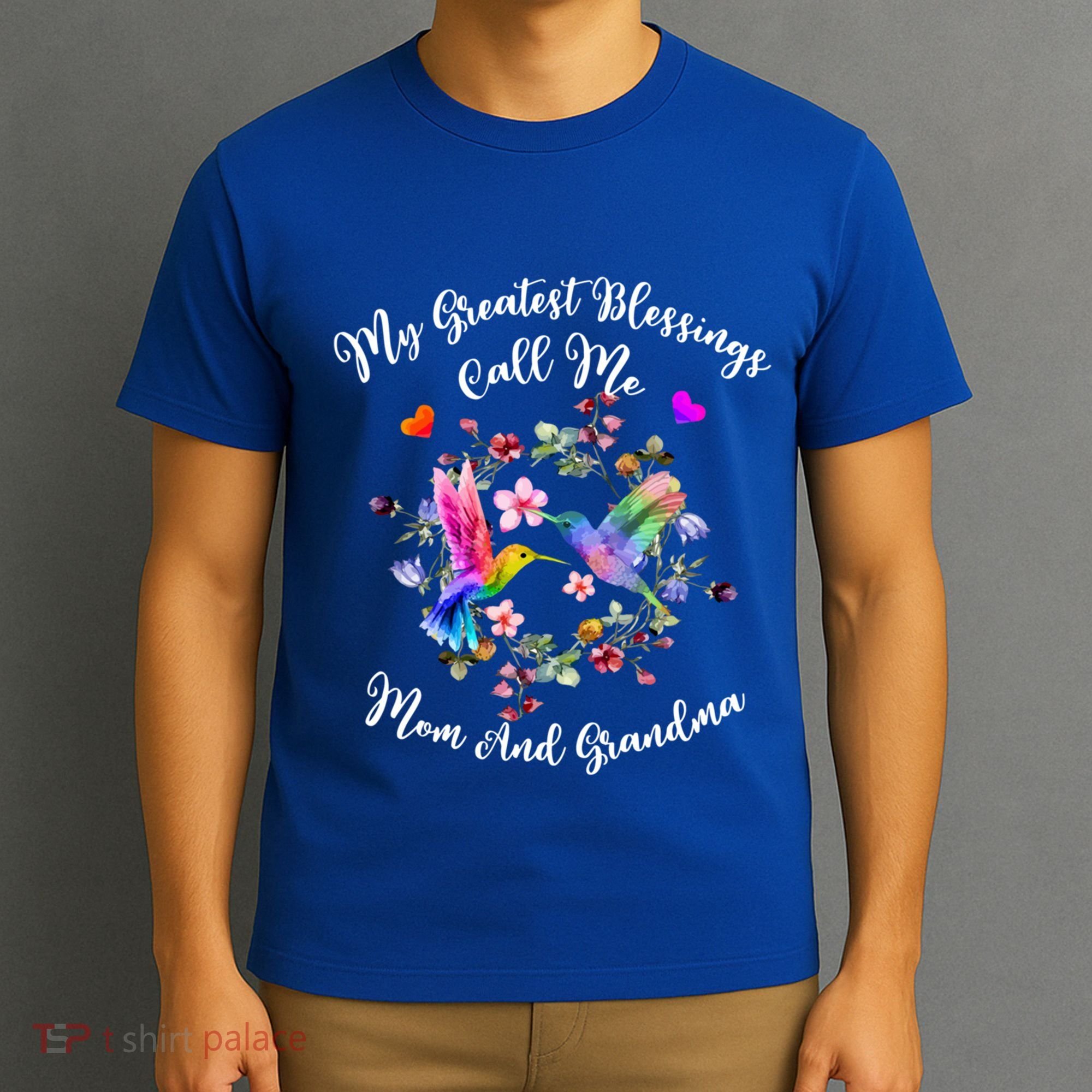 My Greatest Blessing Call Me Mom And Grandma Hummingbird Gift T-Shirt