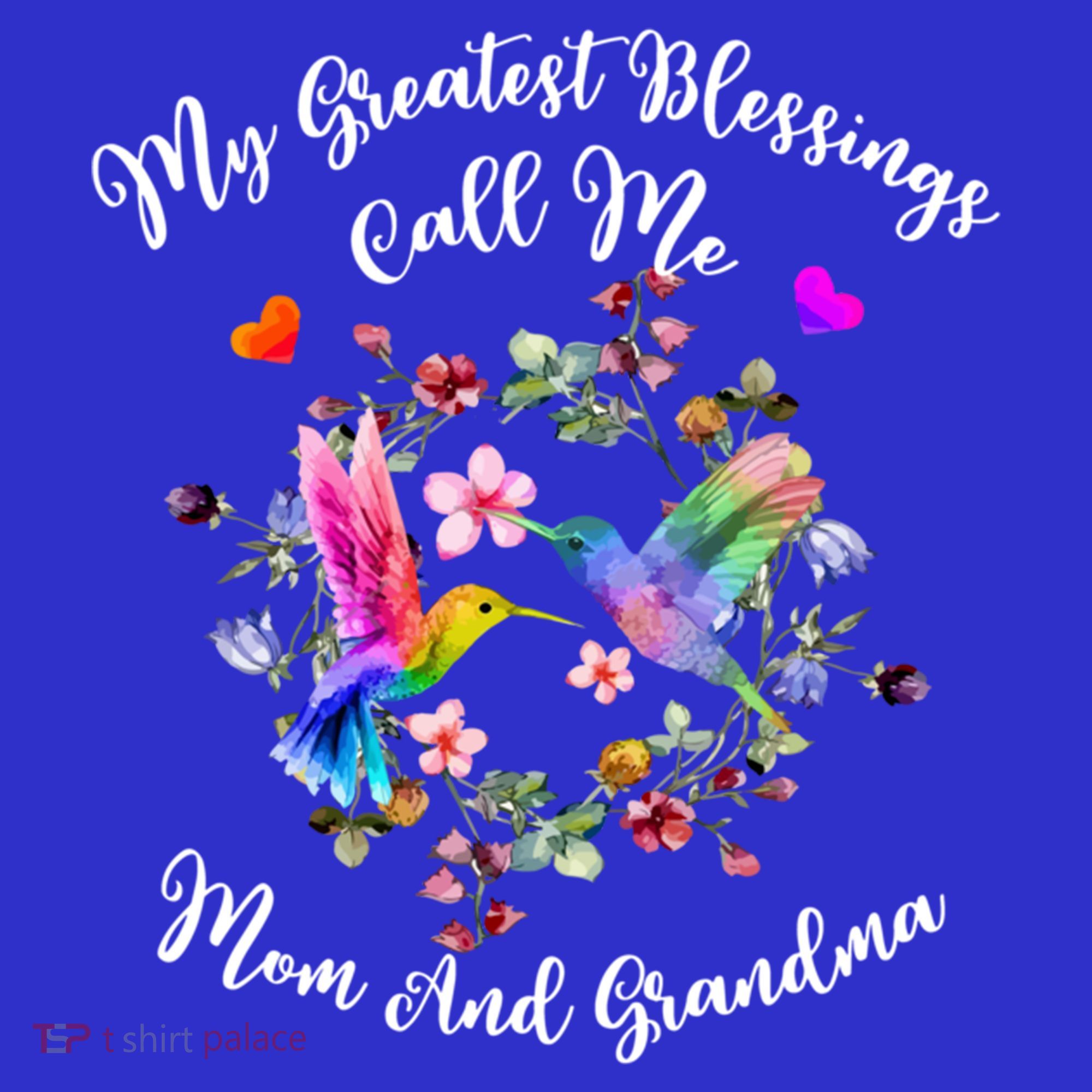 My Greatest Blessing Call Me Mom And Grandma Hummingbird Gift Women's Tank Top