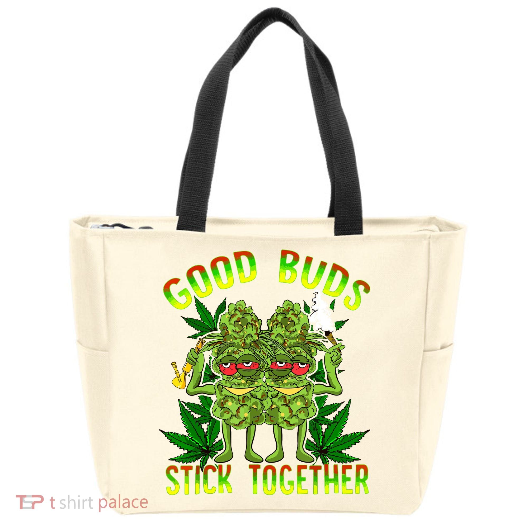 Marijuana Good Buds Stick Together Couples 420 Weed Cannabis Tote Bag