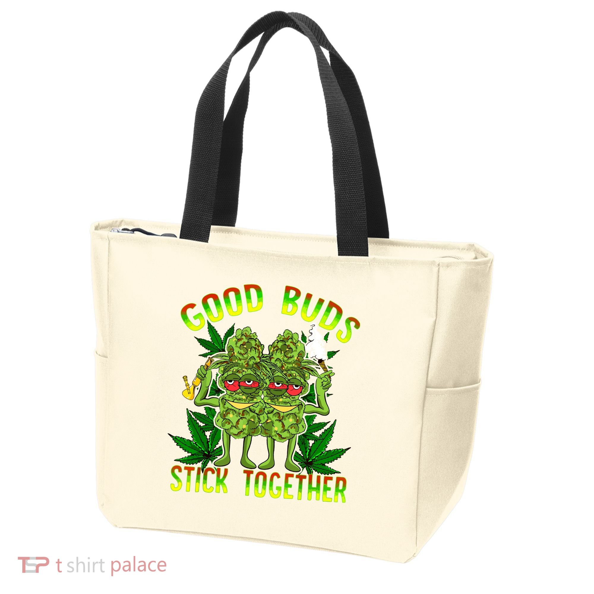 Marijuana Good Buds Stick Together Couples 420 Weed Cannabis Tote Bag
