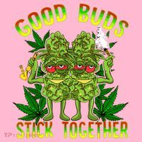 Marijuana Good Buds Stick Together Couples 420 Weed Cannabis Coaster thumb 2