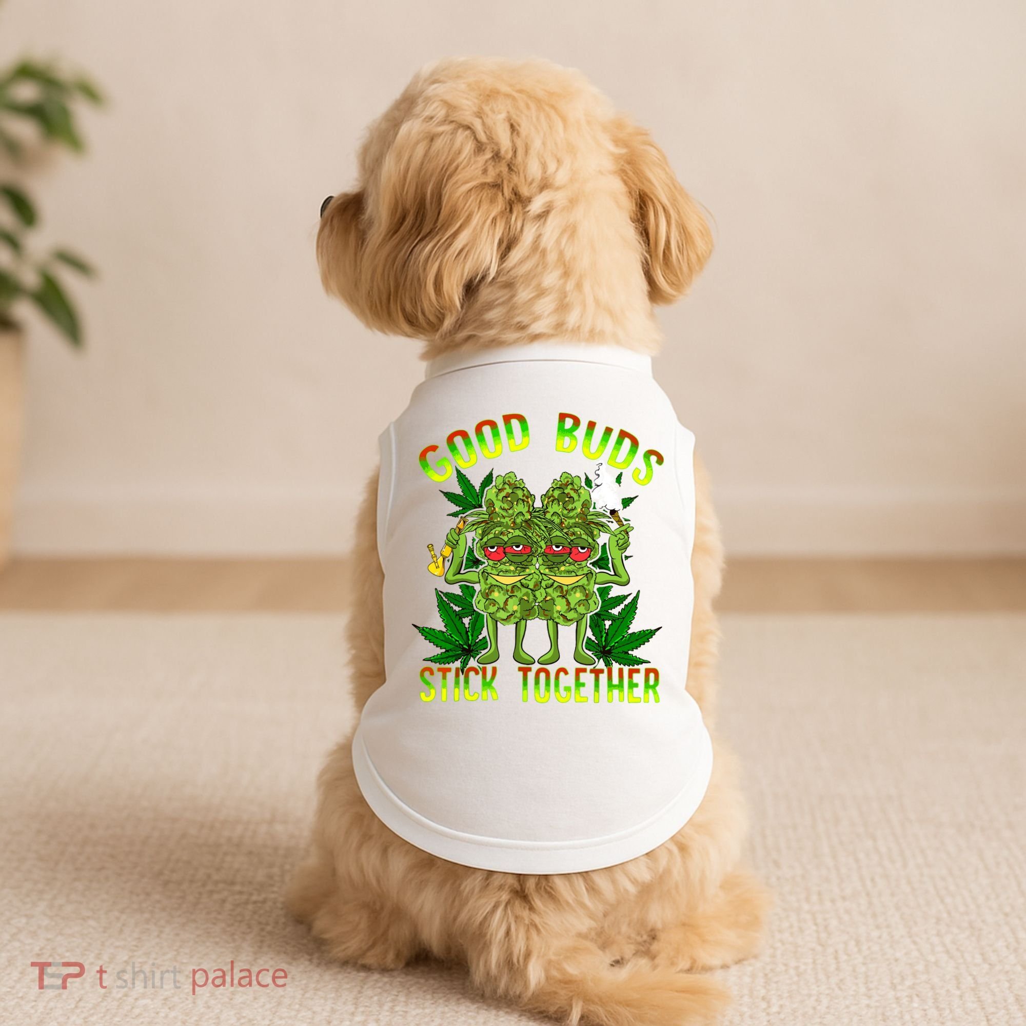 Marijuana Good Buds Stick Together Couples 420 Weed Cannabis Doggie Tank