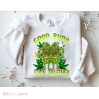 Marijuana Good Buds Stick Together Couples 420 Weed Cannabis Sweatshirt thumb 2