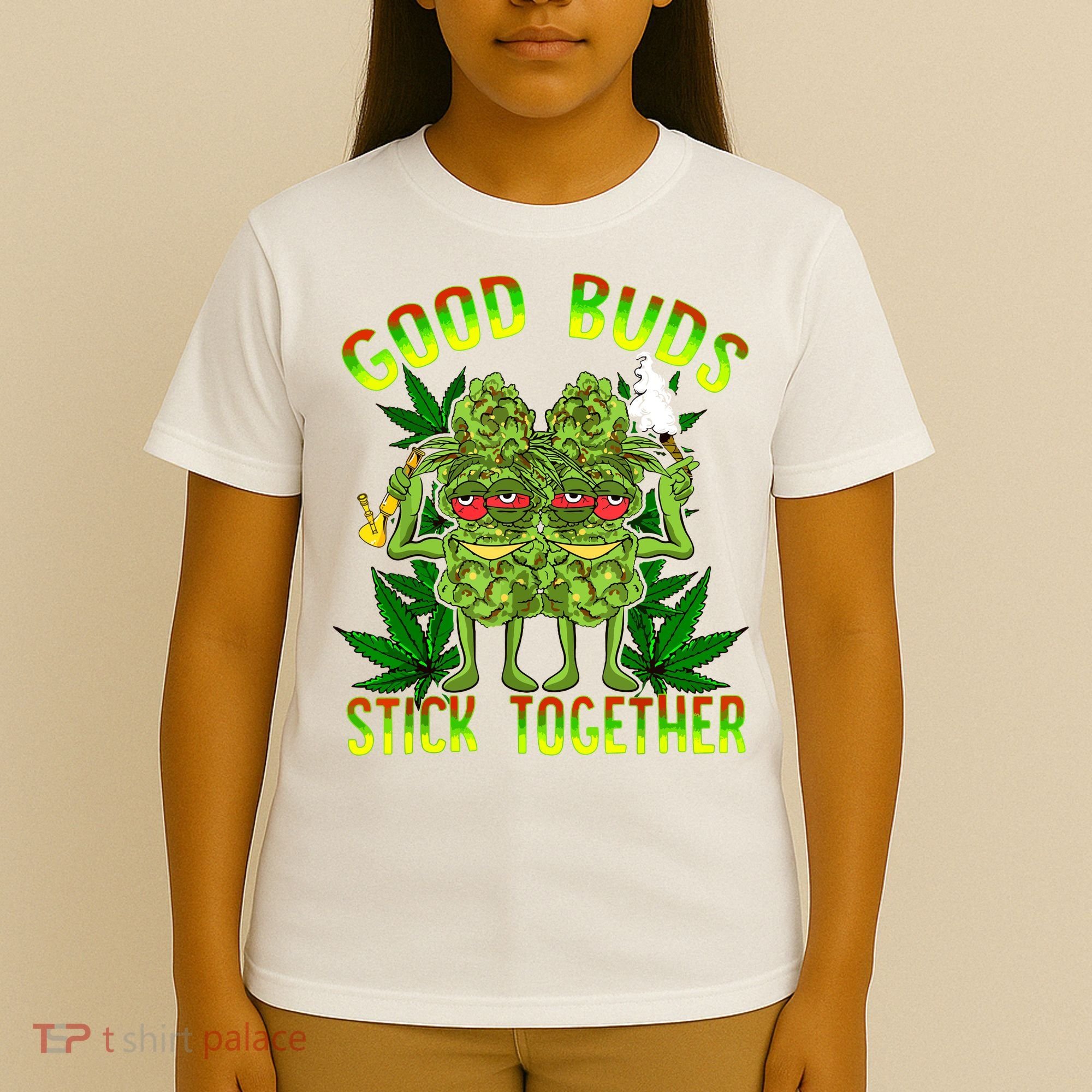 Marijuana Good Buds Stick Together Couples 420 Weed Cannabis T-Shirt