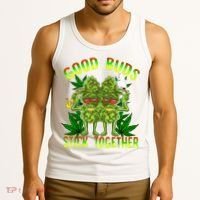 Marijuana Good Buds Stick Together Couples 420 Weed Cannabis Tank Top thumb 3